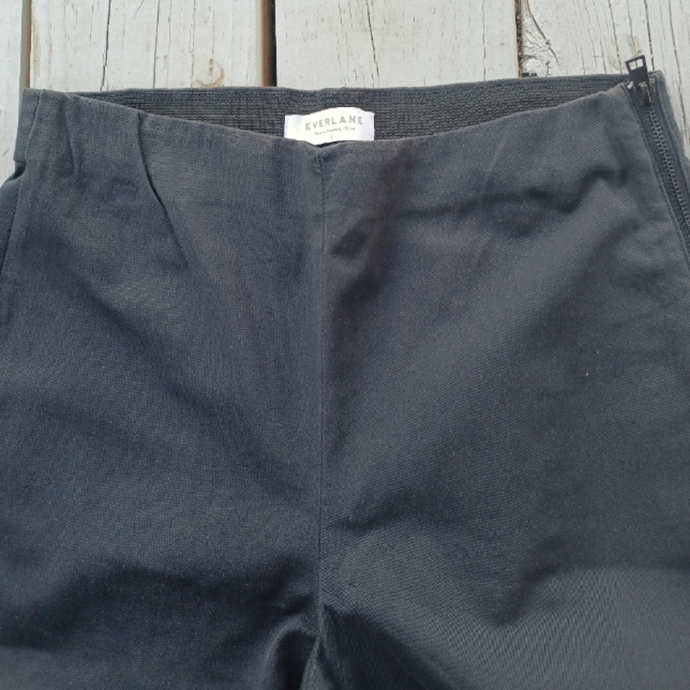 EVERLANE | Side-Zip Stretch Cotton Pants | Black | Size 4